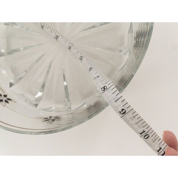 Vintage Decover Italy Glass Bowl With Black & Gold Floral Design - Picture 4 of 10